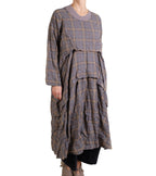 Dress To Kill Denim Mustard Plaid L/S Folded Dress