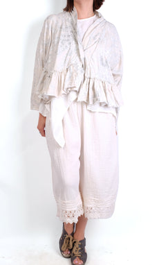  Krista Larson Crop Cosmo Jacket in Oat Batik Cotton Spandex Jersey