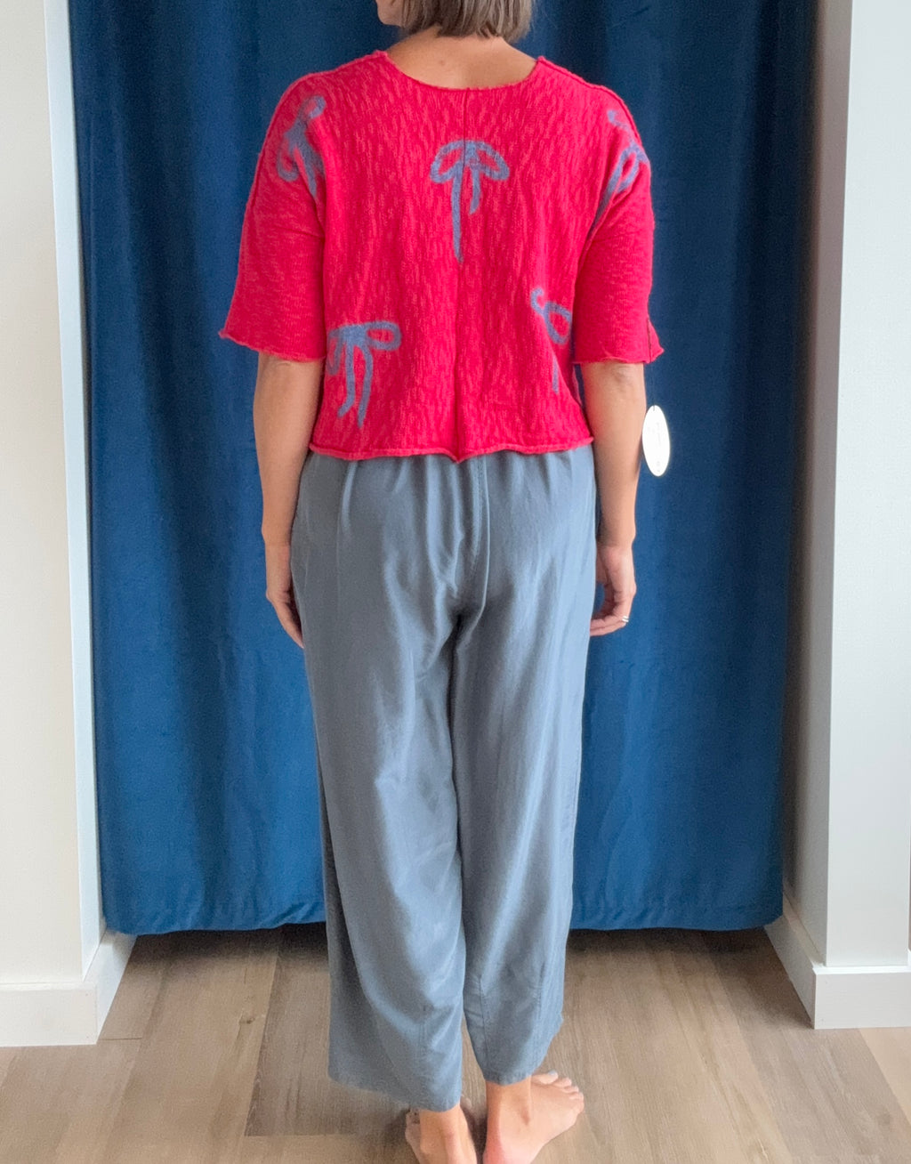 Paper Temples PT Pullover in Red/Blue Ribbon