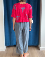 Paper Temples PT Pullover in Red/Blue Ribbon