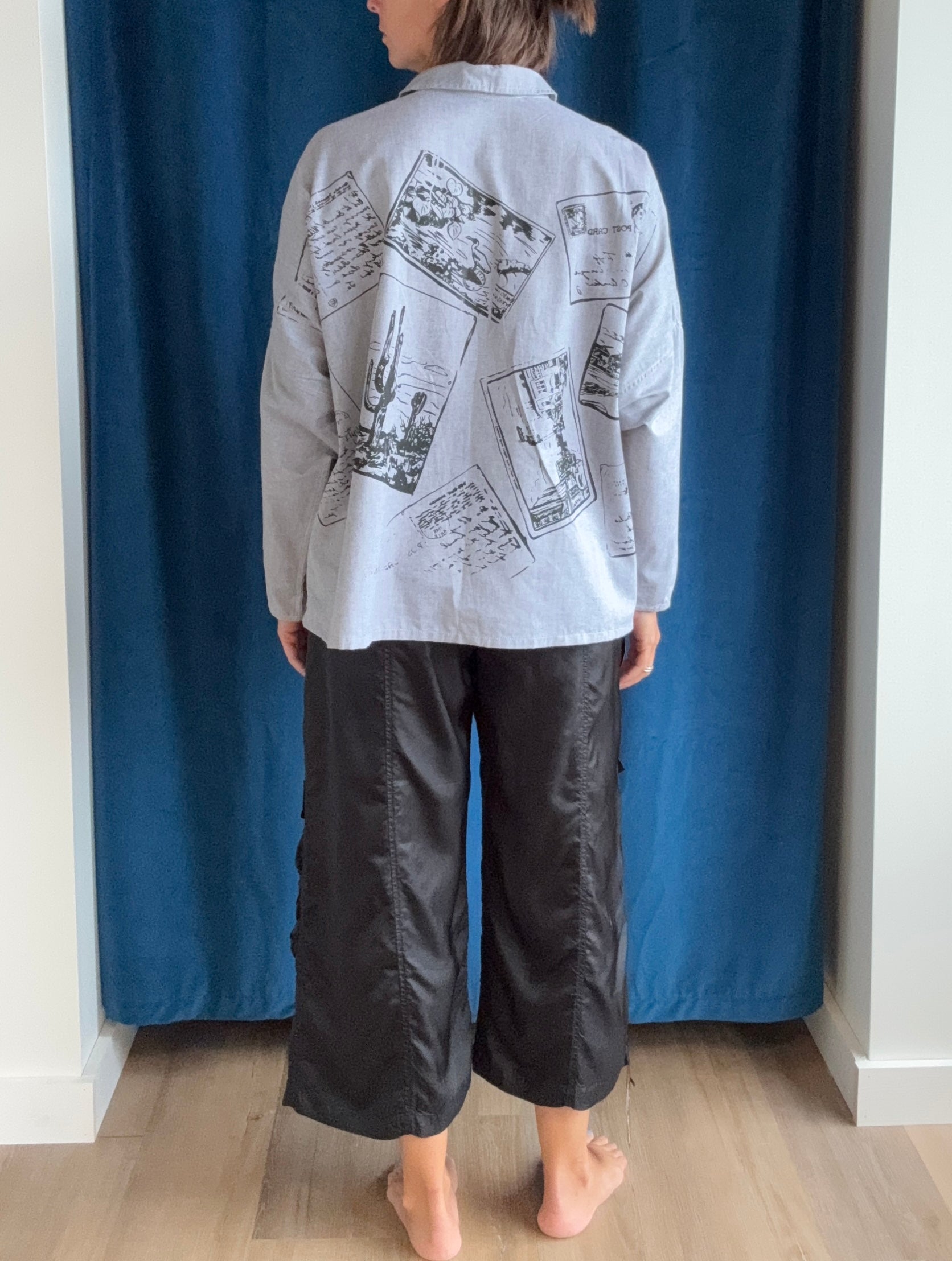 Paper Temples Asymo Top in Pepper Postcards