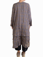 Dress To Kill Denim Mustard Plaid L/S Folded Dress