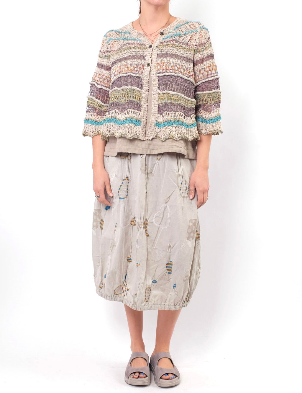 M. & Kyoko Beige Knit Skirt