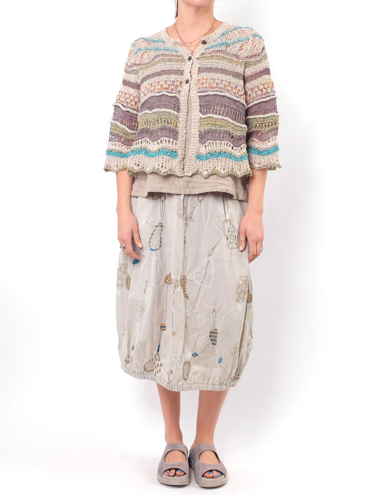M. & Kyoko Beige Knit Skirt