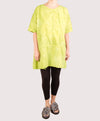 Baci Mixed Material Tunic in Lime