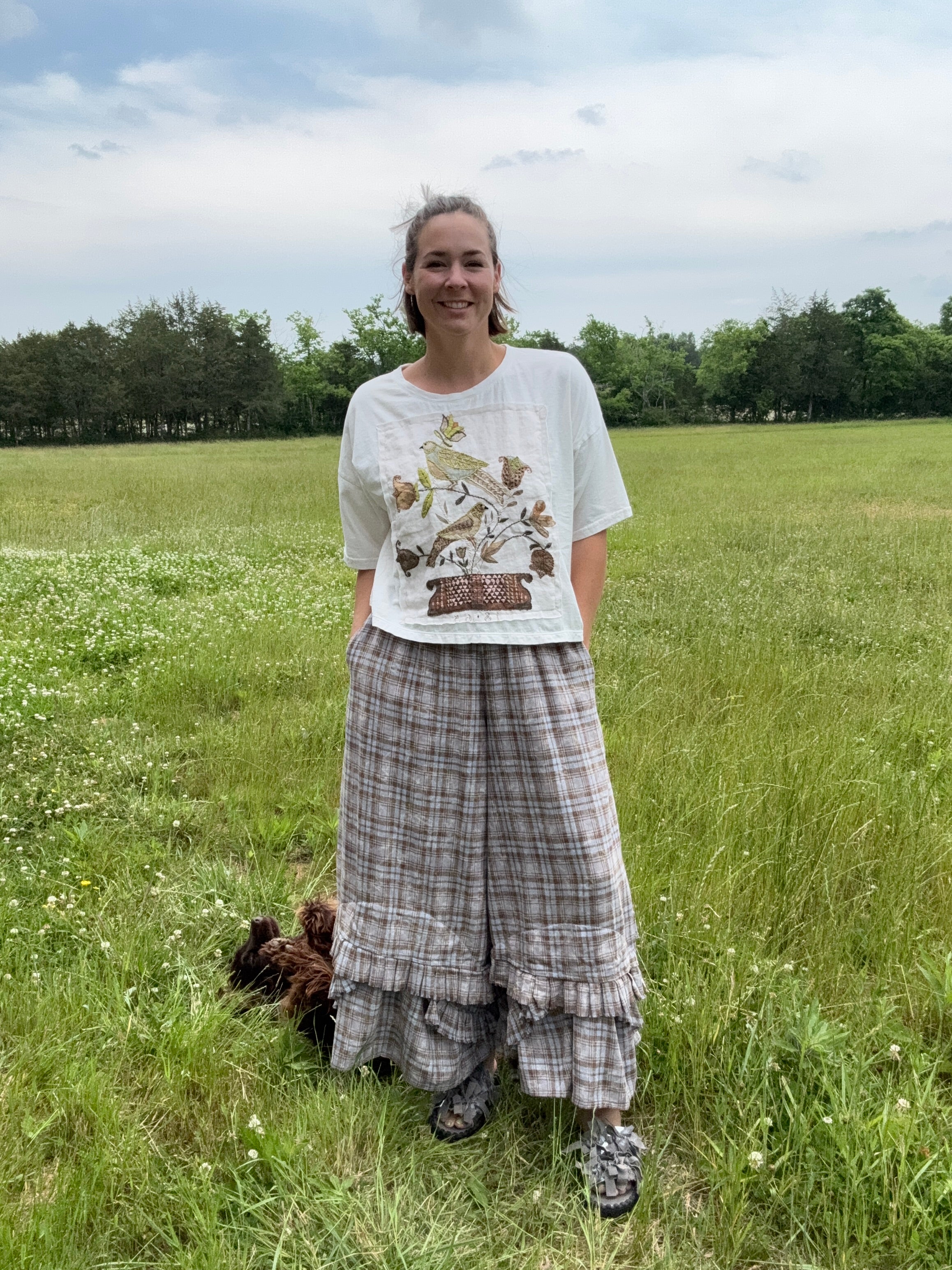 Krista Larson Crop 1865 Tee in Cream