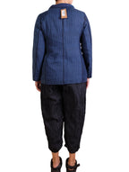 Mieko Mintz Navy Ombre Patched Kantha Basic Jacket