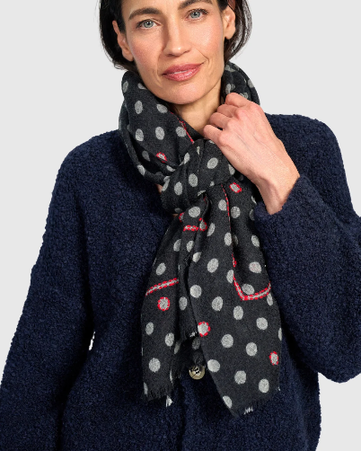 Alembika Wool Silk Scarf in Dots