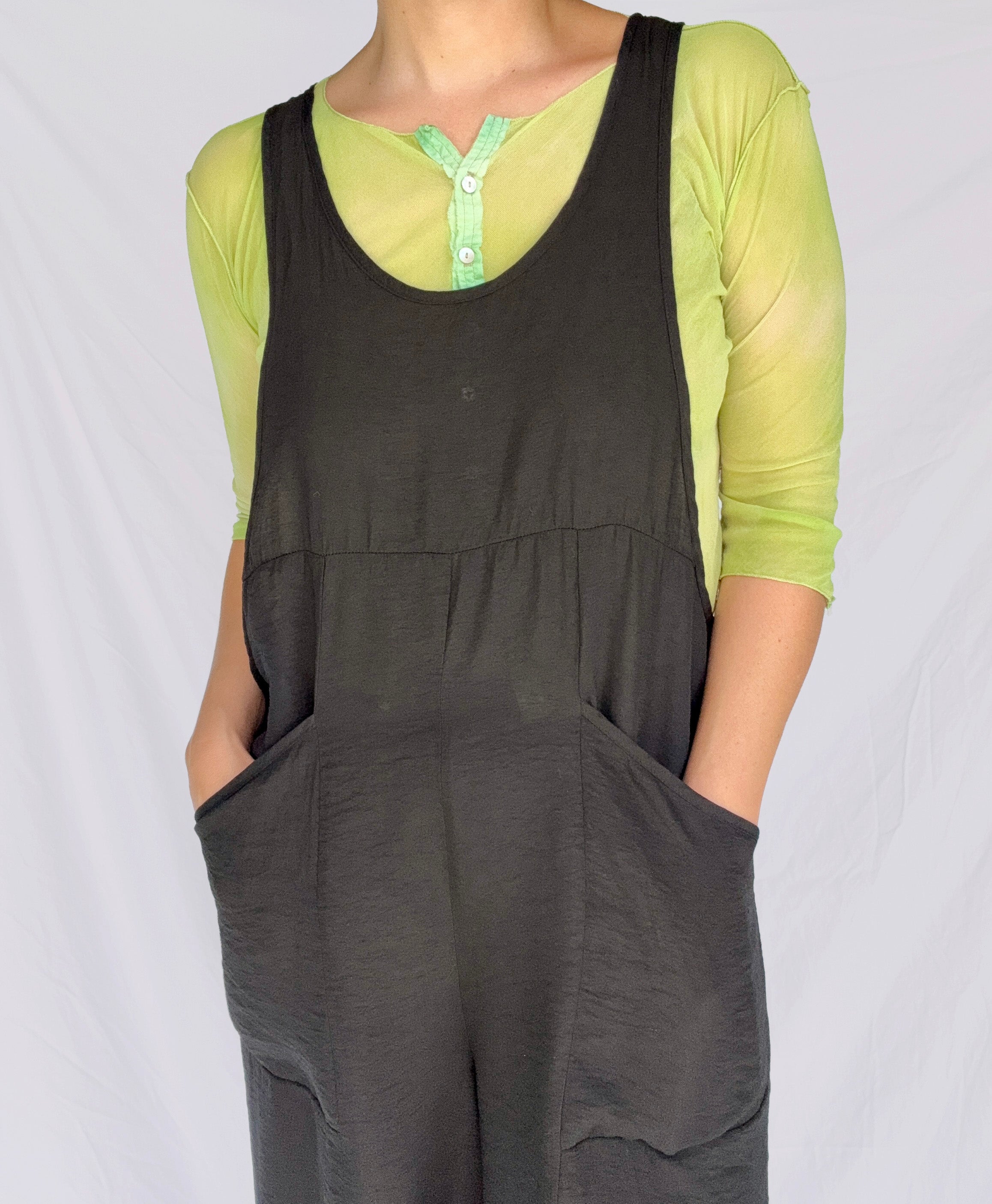 Cutloose Black Parachute Overall