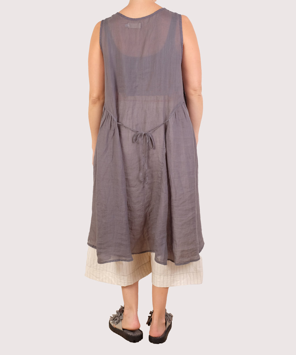 Bodil Graphite Ruffle Tank Dress