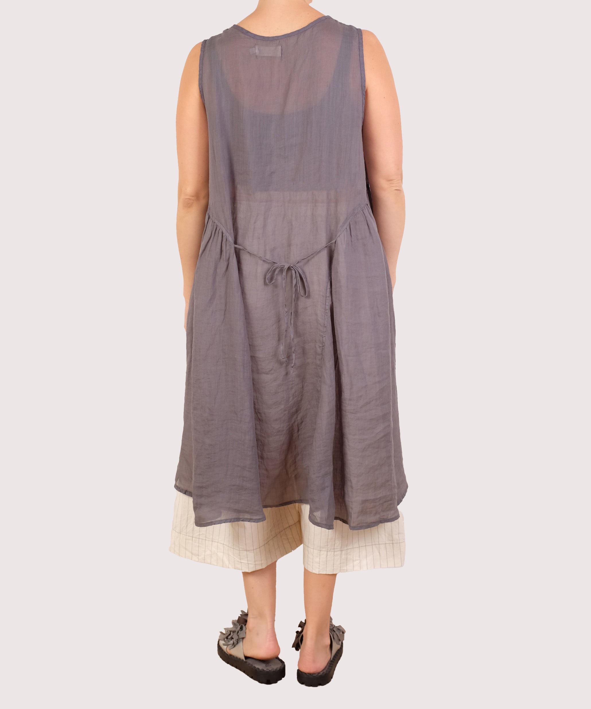 Bodil Graphite Ruffle Tank Dress