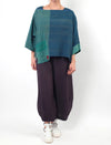 Mieko Mintz Cotton Silk Patch 3/4 Sleeve Crop Top
