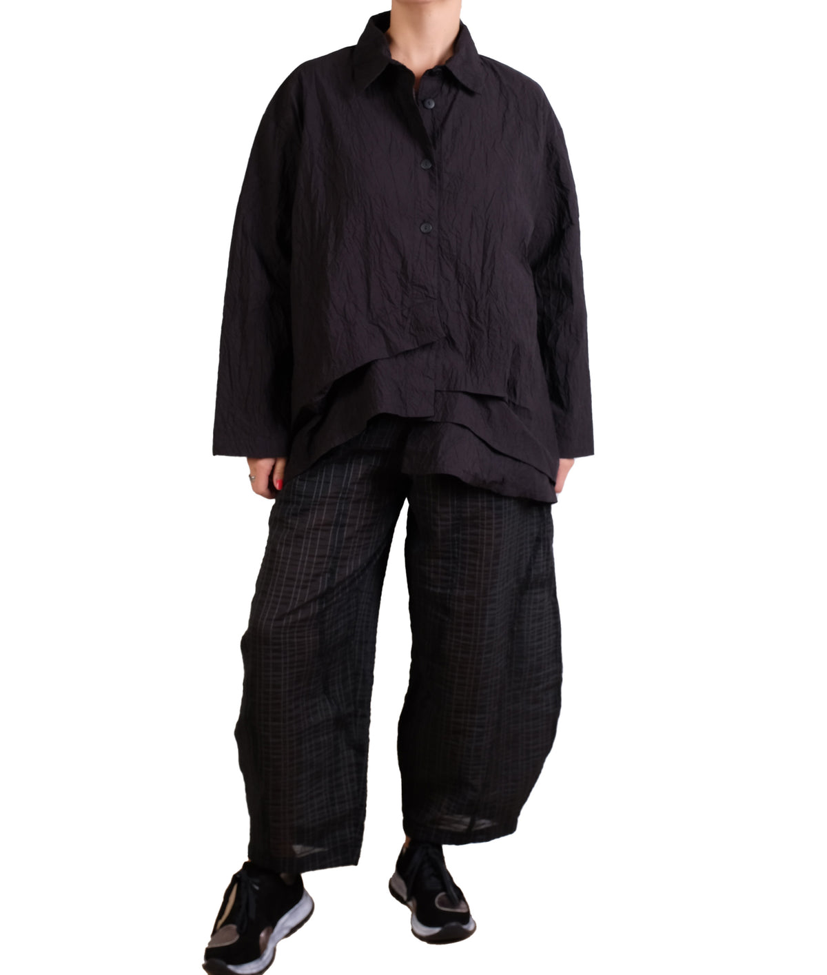 Dress To Kill Black Crush Folded Pull Up Shirt