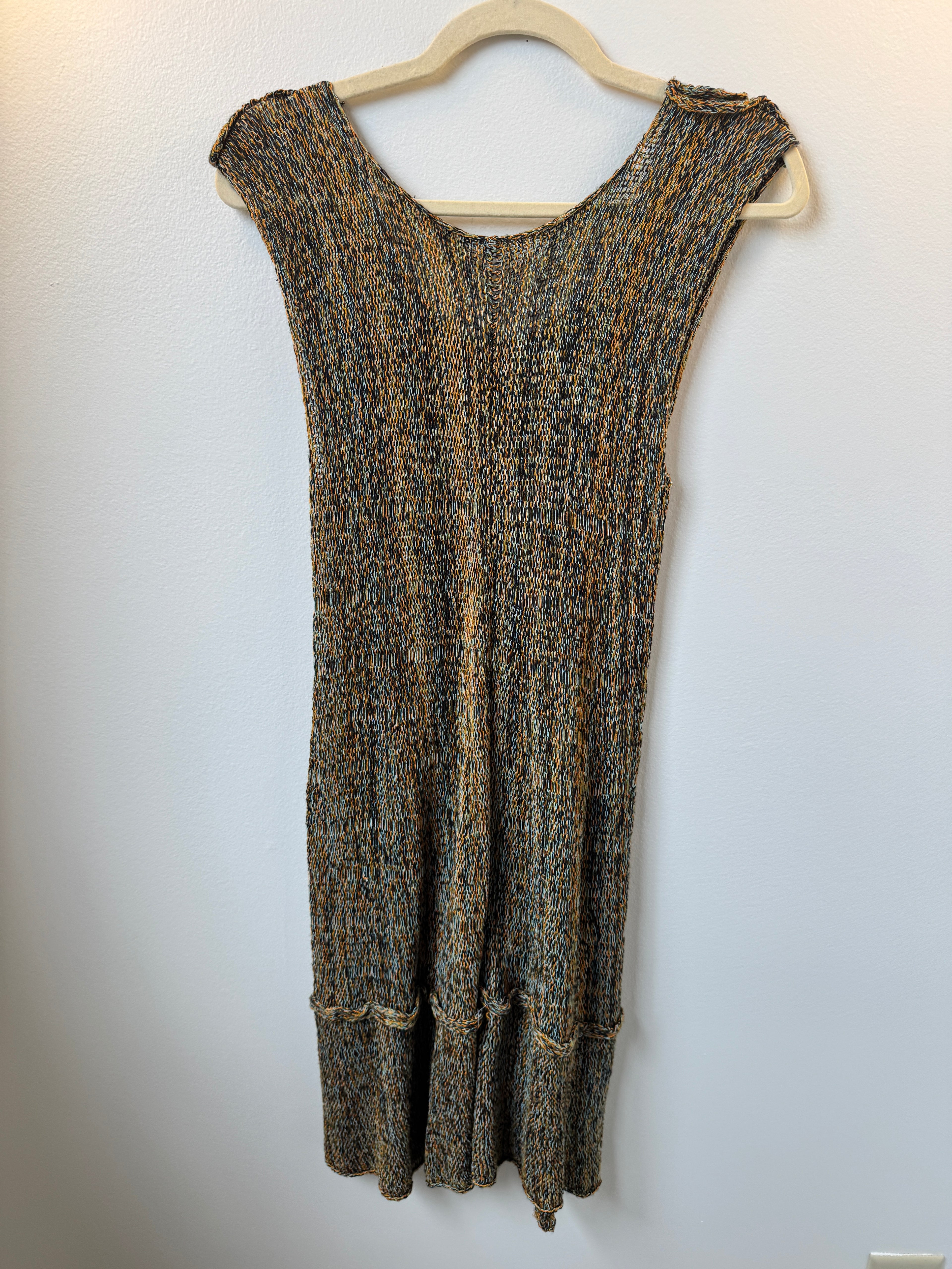T2T Skif Gold/Blue/Black Knit Dress One Size (fits like S/M)