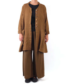  Cutloose Swing Coat in Brass Linen Morse Check