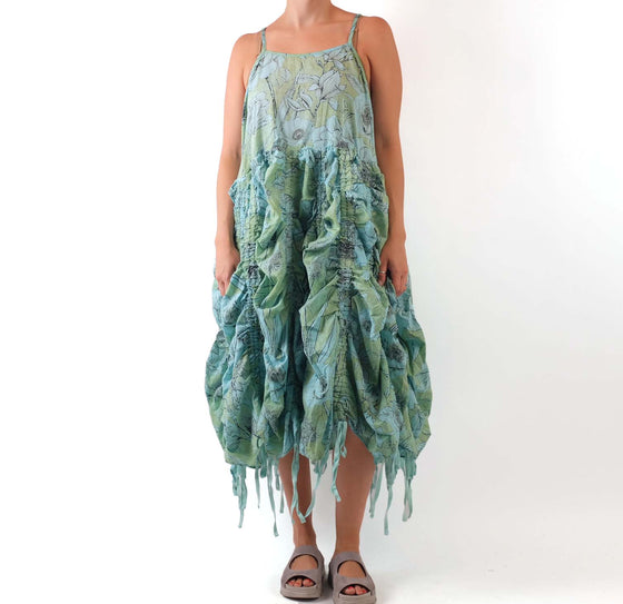 Krista Larson Parachute Slip in Aegean Garden Cotton Voile