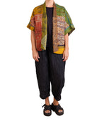 Mieko Mintz Vintage Silk Kantha Mini Poncho