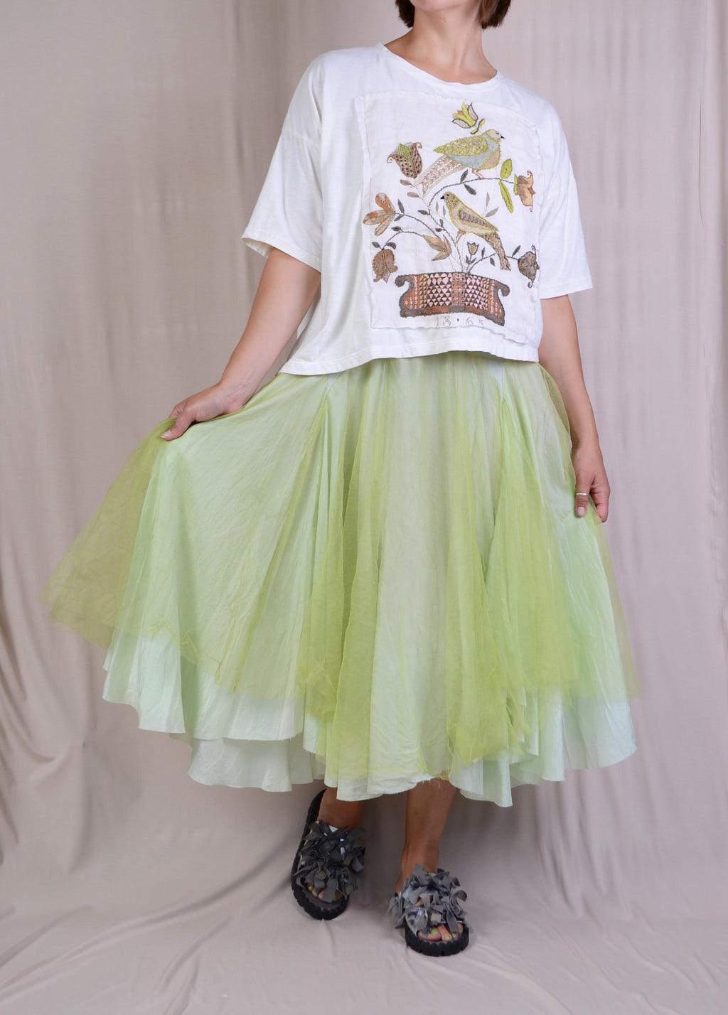 Krista Larson Crop 1865 Tee in Cream