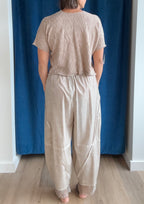 Paper Temples Boba Pullover in Tan Bullseye