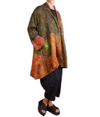 Mieko Mintz Vintage Silk Kantha Kimono Long Jacket