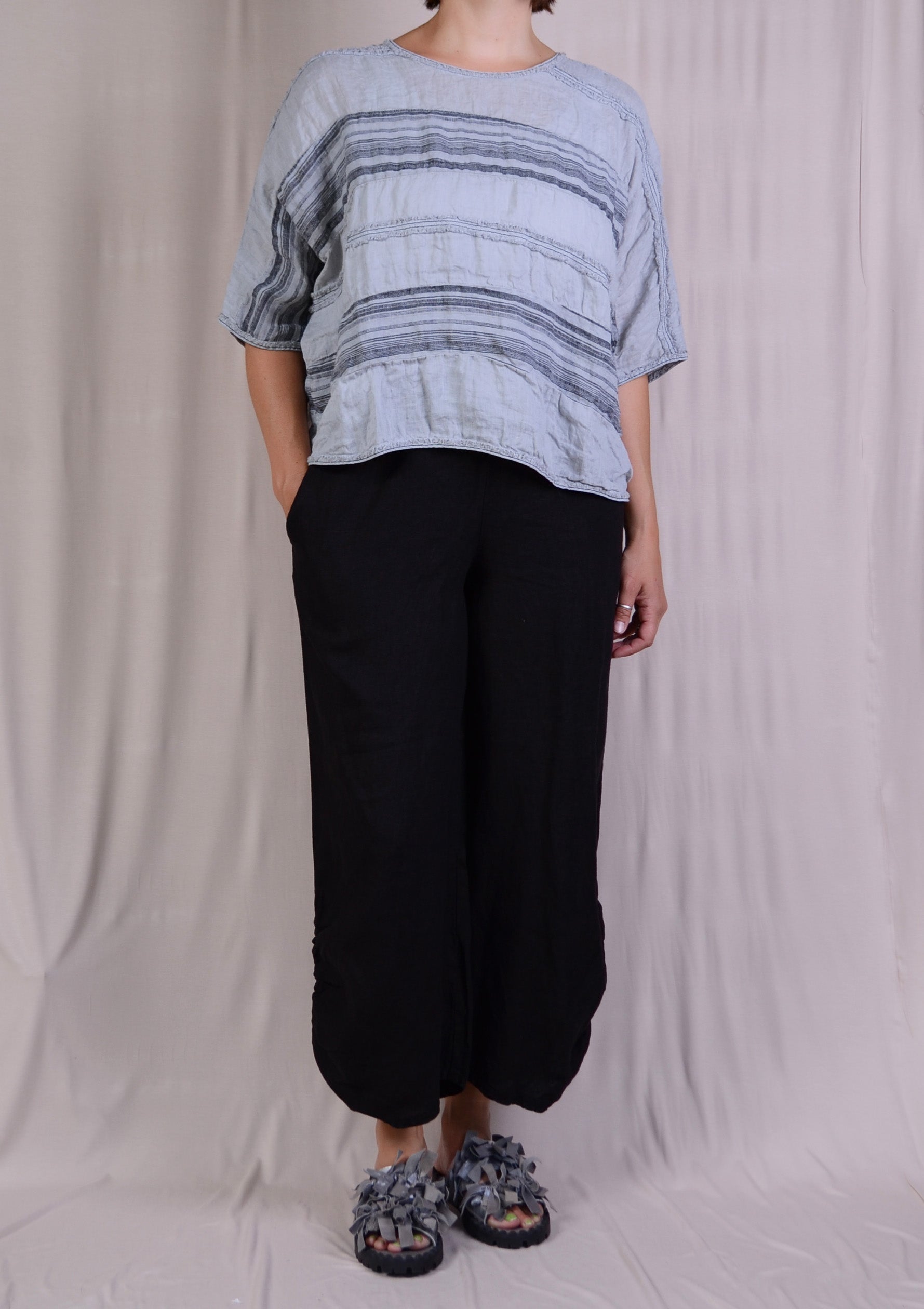 Cynthia Ashby Kite Linen Top in Dove