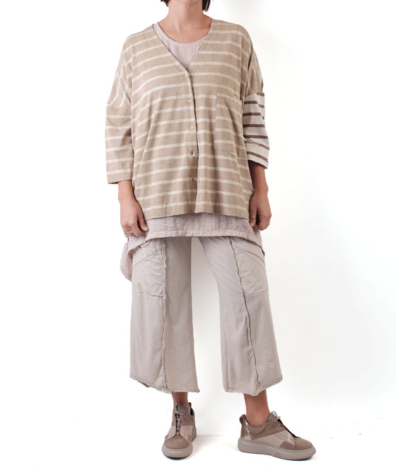 Alembika Tan Striped Cardigan