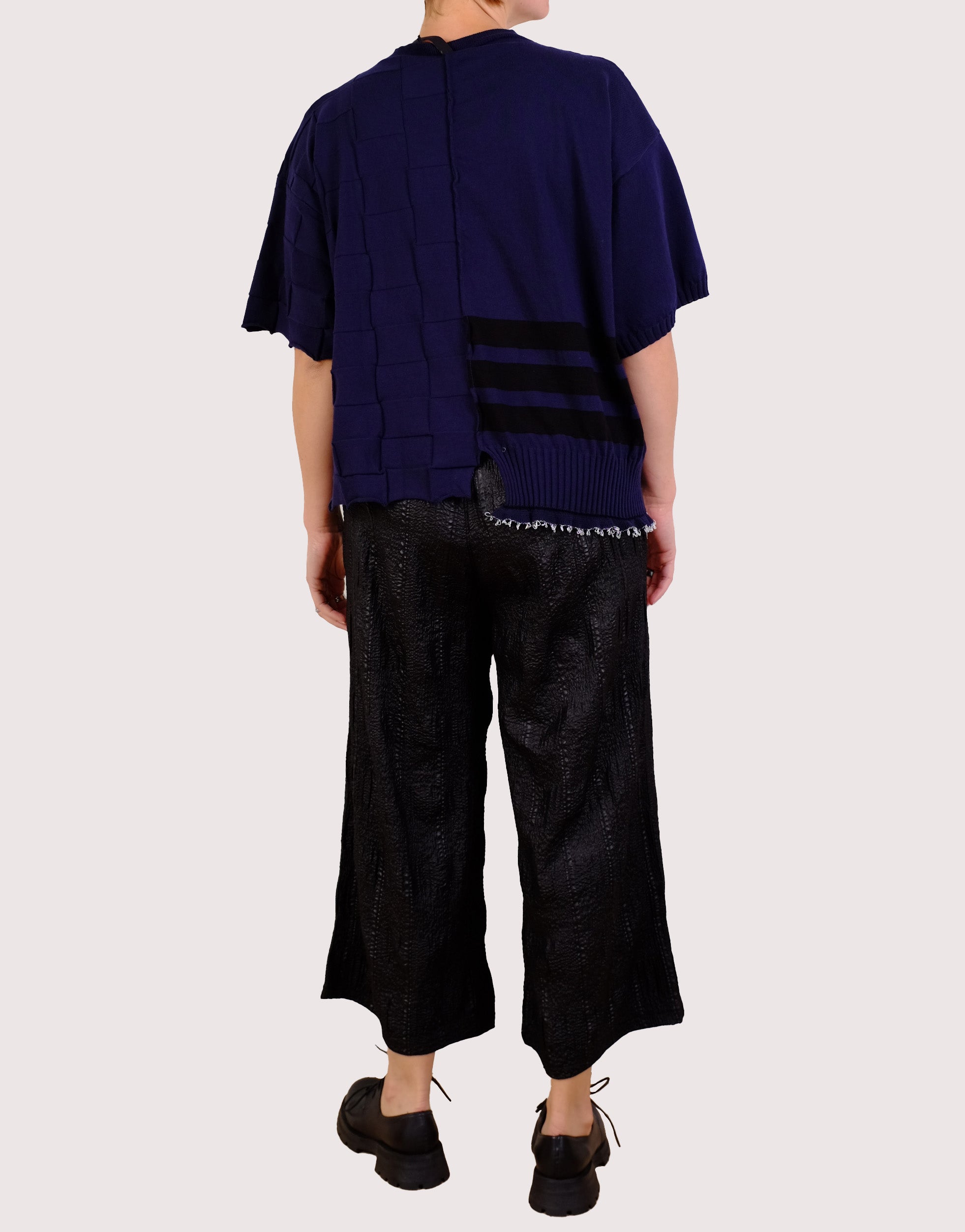 Serienumerica Asymmetric Sweater in BlackBlue