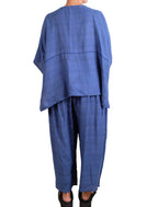 Mieko Mintz Cloud Tie Dye Floral Kantha Tucked Gather Pants