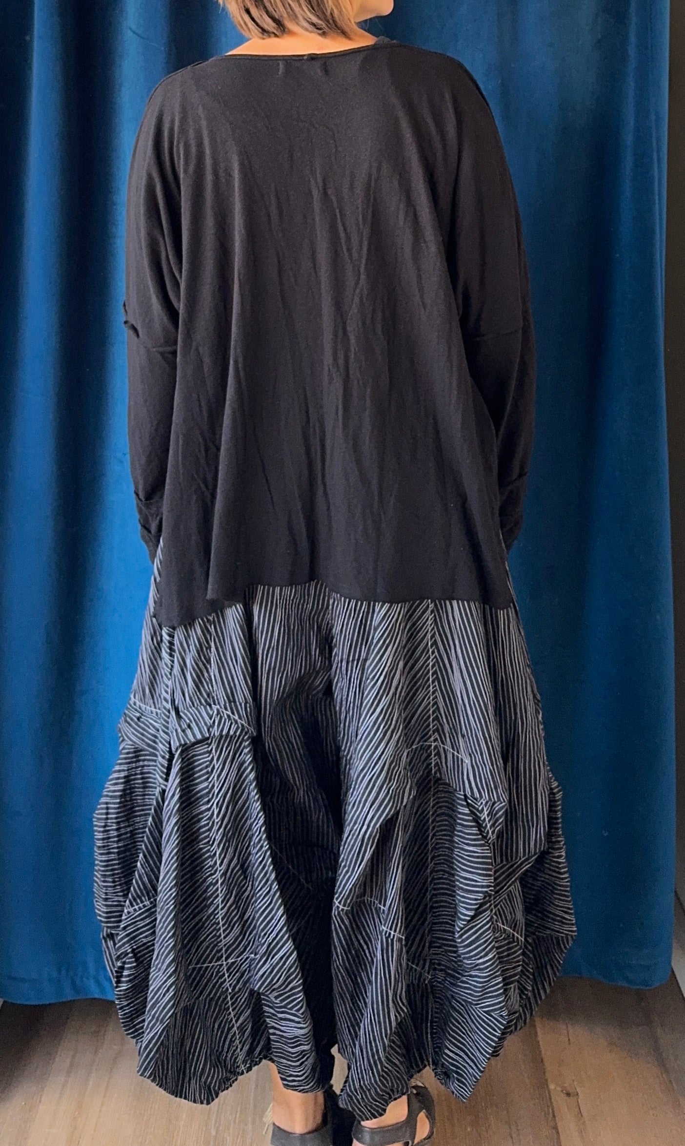 Bodil Black with White Pinstripe Full Pants