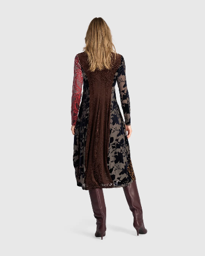 Alembika Cut Velvet Dress and Slip in Regal