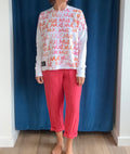 Paper Temples Basic Sweatshirt in White "Blah" Print