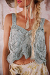 Magnolia Pearl Olive Eyelet Ruffle Cami in Dove Ash
