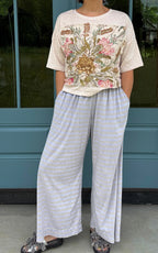 Krista Larson Crop Protea Tee in Alabaster