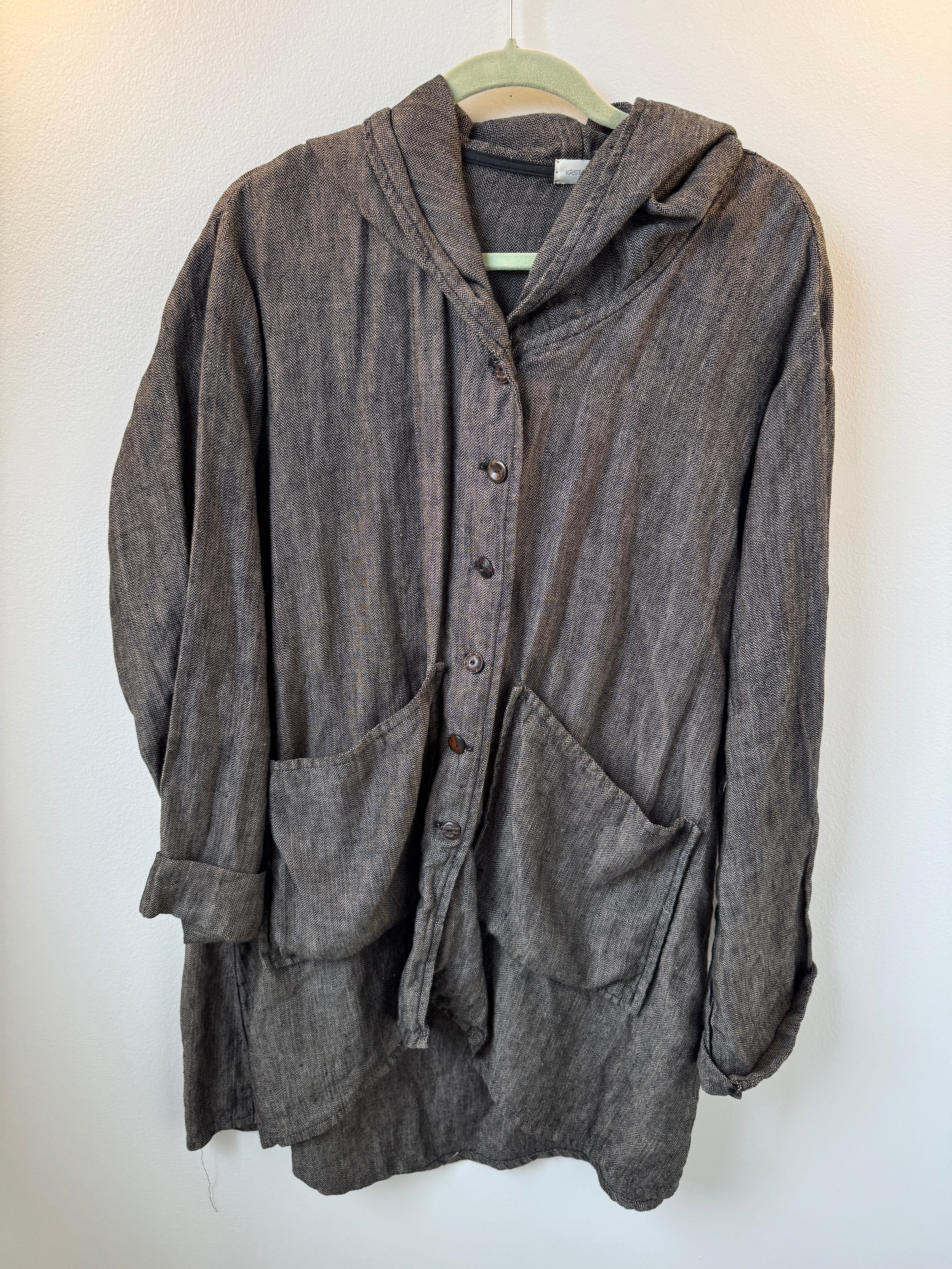 T2T Krista Larson Linen Hooded Jacket OS