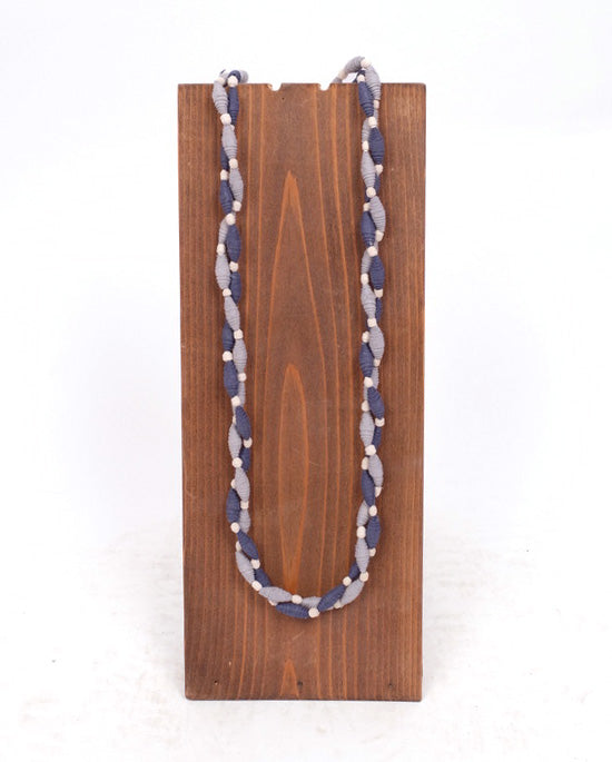 Handmade Blue Twist Paper Necklace