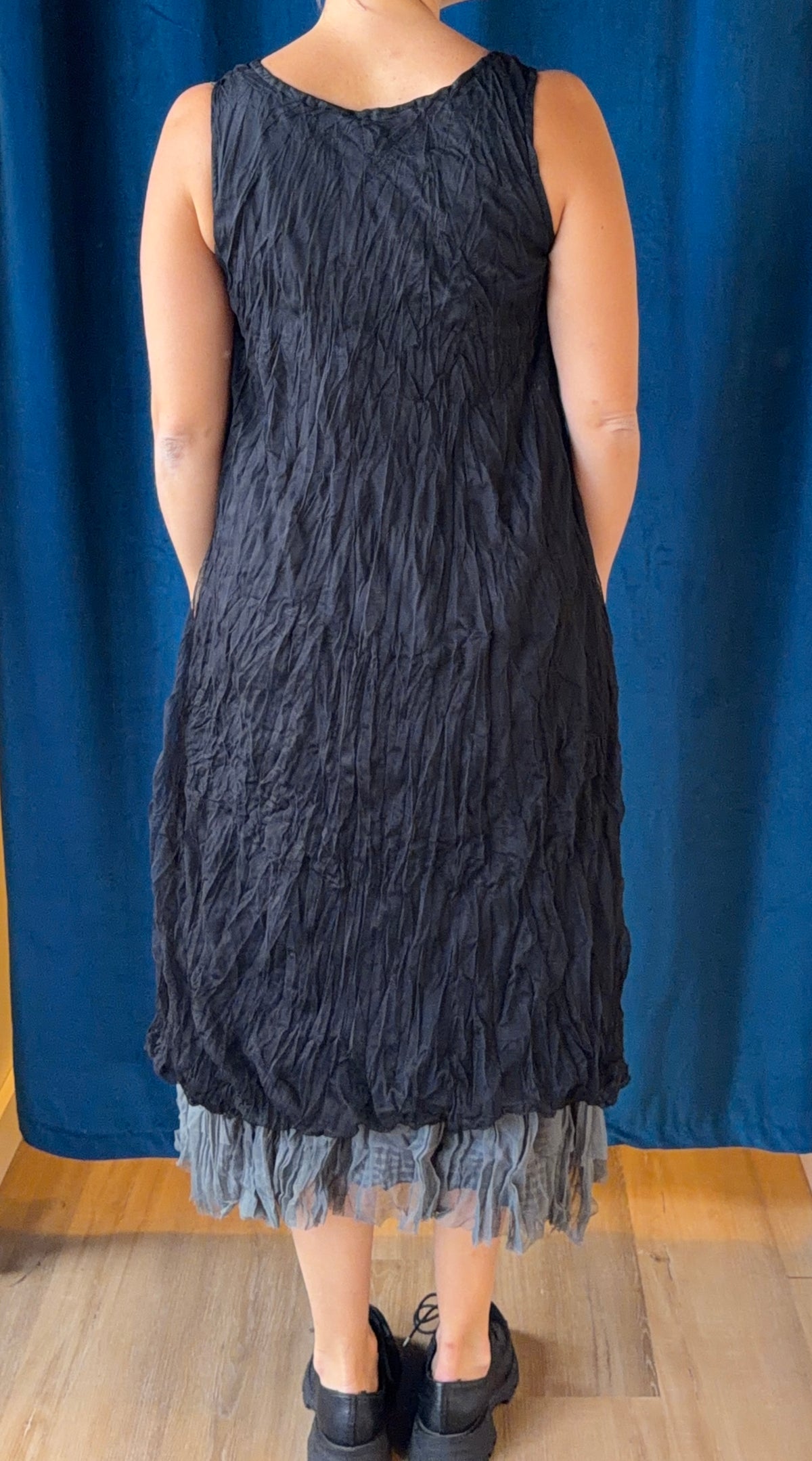 Gershon Bram Mesh Sleeveless Dress in Black