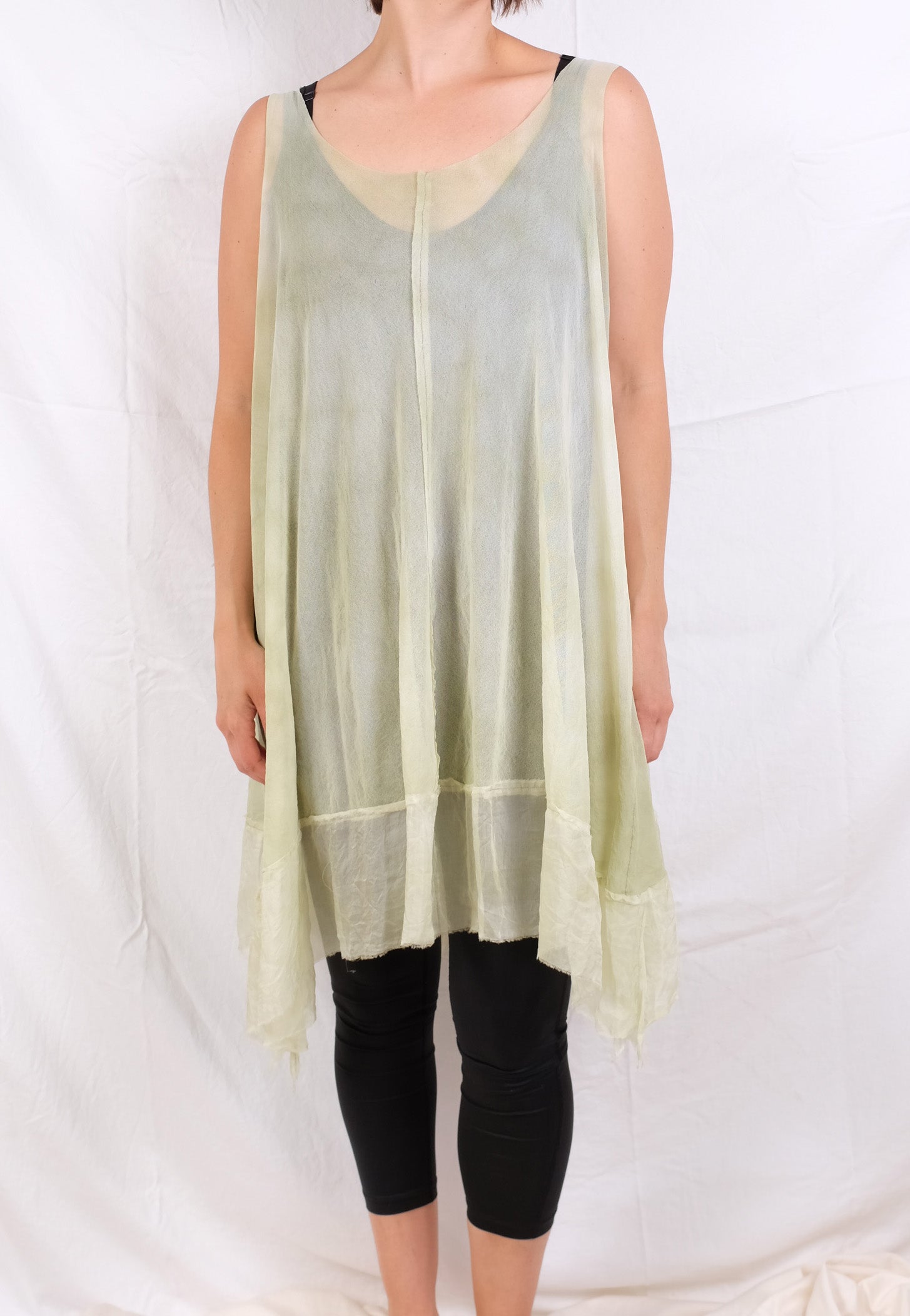 Robin Kaplan Mesh Tunic with Chiffon Trim (Two Colors)