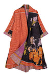 Mieko Mintz Vintage Cotton Kantha 3/4 Sleeve A-Line Duster