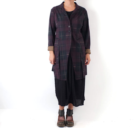 Rundholz Black Label Merlot Check Coat