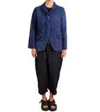 Mieko Mintz Navy Ombre Patched Kantha Basic Jacket