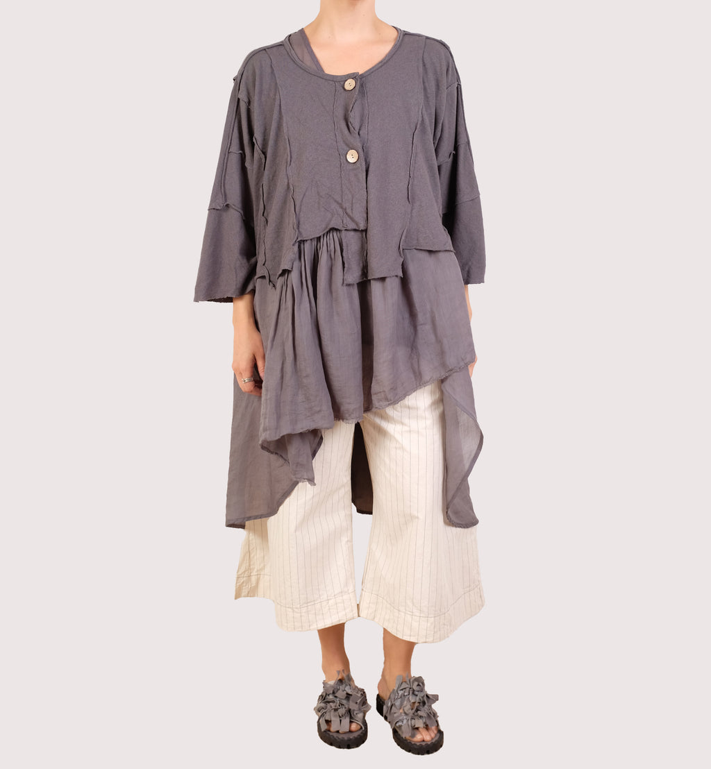 Bodil Graphite Ruffle Tank Dress