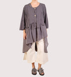 Bodil Graphite Linen Knit Crop Jacket