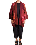 Mieko Mintz Circle Shibori Tie Dye Woven Patch Kantha A-line Jacket