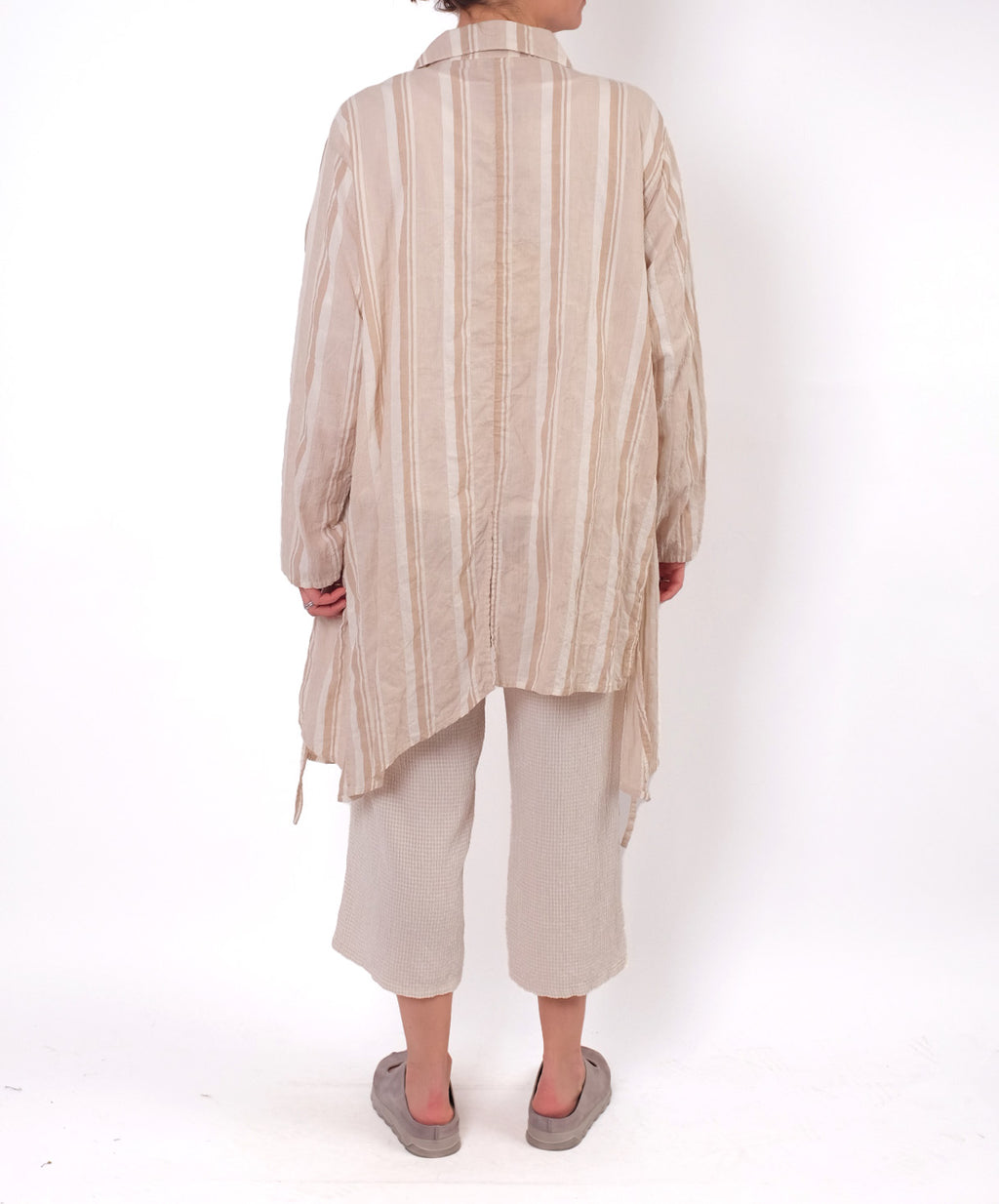 Cutloose Easy Crop Pant in Jicama Crinkle Check
