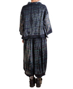 Mieko Mintz Tie Dye Vintage Silk Kantha Cowl Pullover in Black