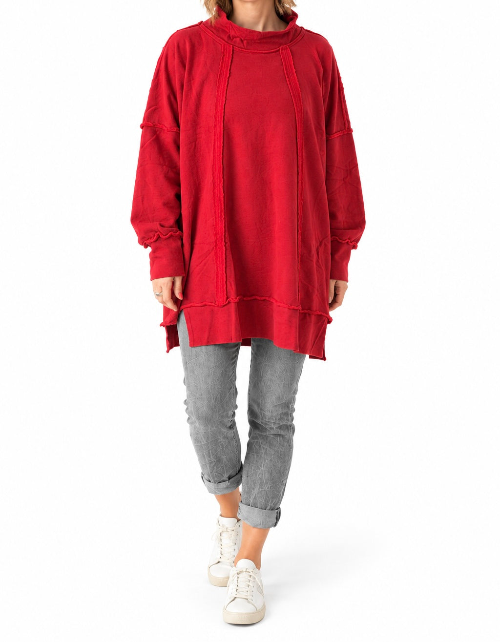 Bodil Long Top in Heather Scarlet