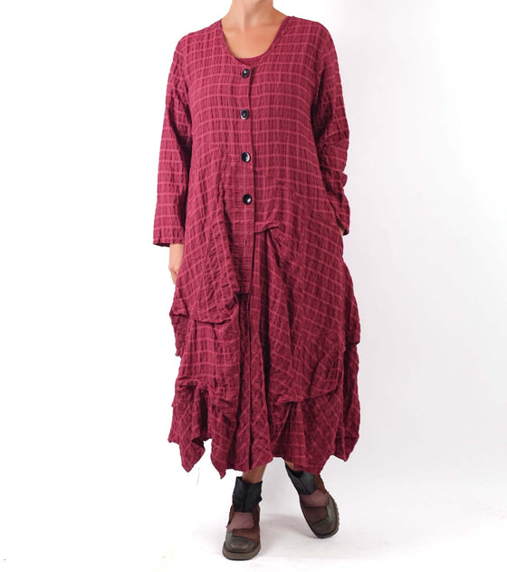 Bodil Plaid Duster in Cayenne