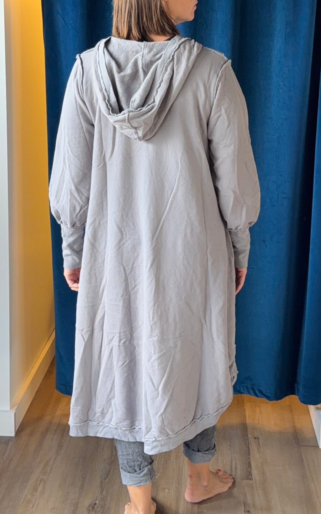 Bodil Sweatshirt Hooded Dress in Mist