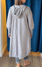 Bodil Sweatshirt Hooded Dress in Mist