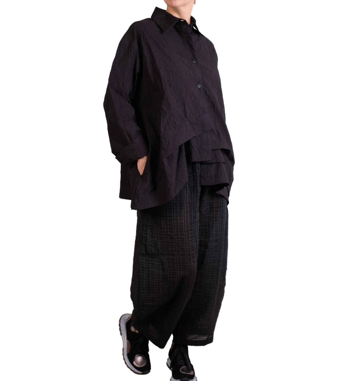 Dress To Kill Black Crush Folded Pull Up Shirt